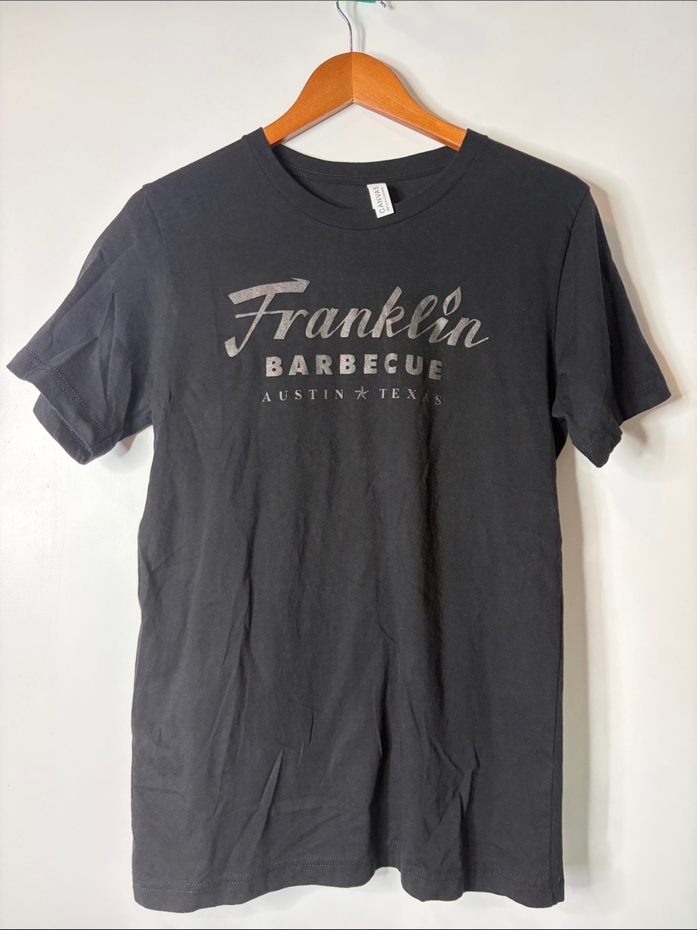 Black Franklin Barbecue Austin Texas cotton short sleeve Graphic Tee size M